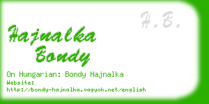 hajnalka bondy business card
